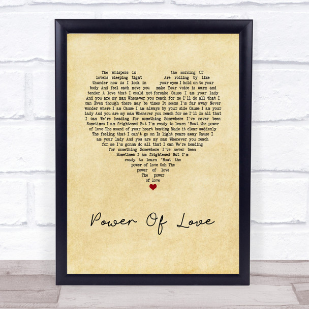 Jennifer Rush Power Of Love Vintage Heart Song Lyric Wall Art Print