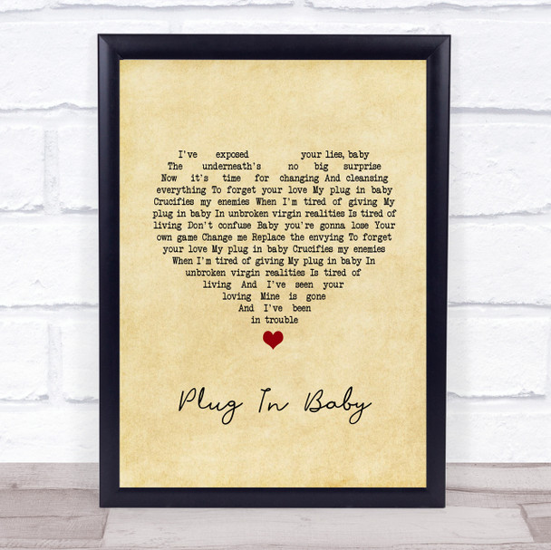 Muse Plug In Baby Vintage Heart Song Lyric Wall Art Print