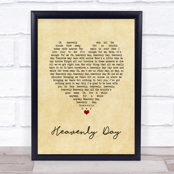 Patty Griffin Heavenly Day Vintage Heart Song Lyric Wall Art Print