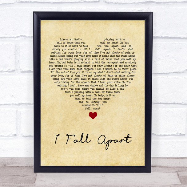 Rory Gallagher I Fall Apart Vintage Heart Song Lyric Wall Art Print