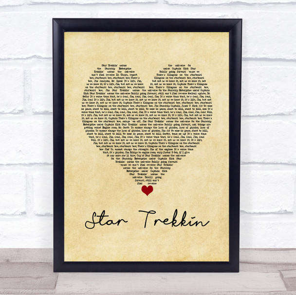 The Firm Star Trekkin Vintage Heart Song Lyric Wall Art Print