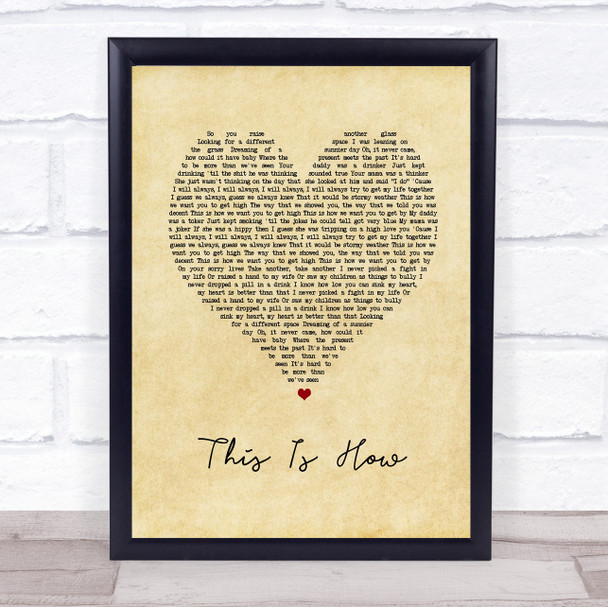 George Michael This Is How Vintage Heart Song Lyric Wall Art Print