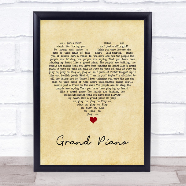 Nicki Minaj Grand Piano Vintage Heart Song Lyric Wall Art Print