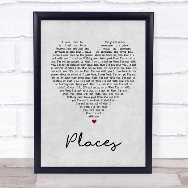 Martin Solveig Places Grey Heart Song Lyric Music Wall Art Print