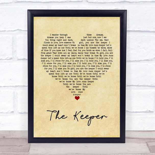 Blossoms The Keeper Vintage Heart Song Lyric Wall Art Print