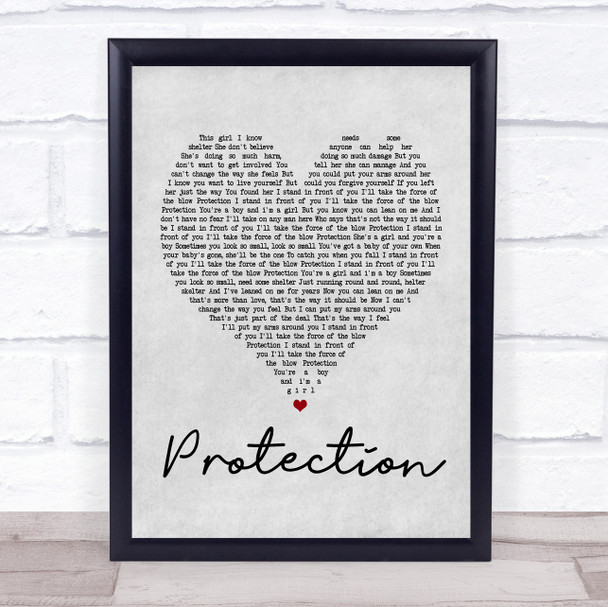 Massive Attack Protection Grey Heart Song Lyric Music Wall Art Print Massive Attack Protection Grey Heart Song Lyric Music Wall Art Print