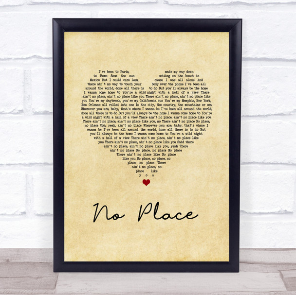 Backstreet Boys No Place Vintage Heart Song Lyric Wall Art Print