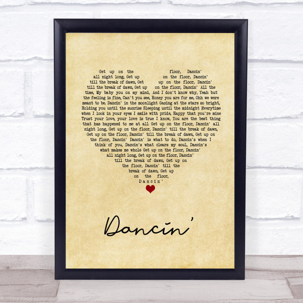 Aaron Smith Dancin' Vintage Heart Song Lyric Wall Art Print