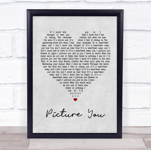 Mumford & Sons Picture You Grey Heart Song Lyric Music Wall Art Print