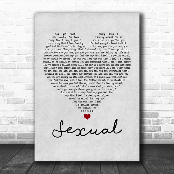 NEIKED Sexual Grey Heart Song Lyric Music Wall Art Print