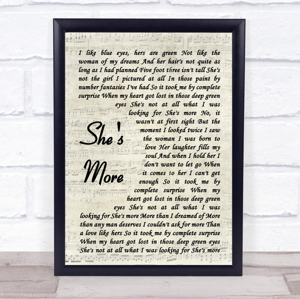 Andy Griggs She's More Vintage Script Song Lyric Wall Art Print