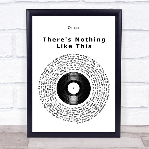 Omar There's Nothing Like This Vinyl Record Song Lyric Wall Art Print