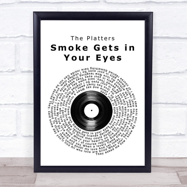 The Platters Smoke Gets in Your Eyes Vinyl Record Song Lyric Wall Art Print