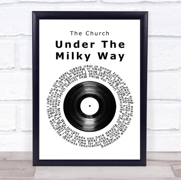 The Church Under The Milky Way Vinyl Record Song Lyric Wall Art Print