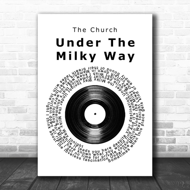 The Church Under The Milky Way Vinyl Record Song Lyric Wall Art Print