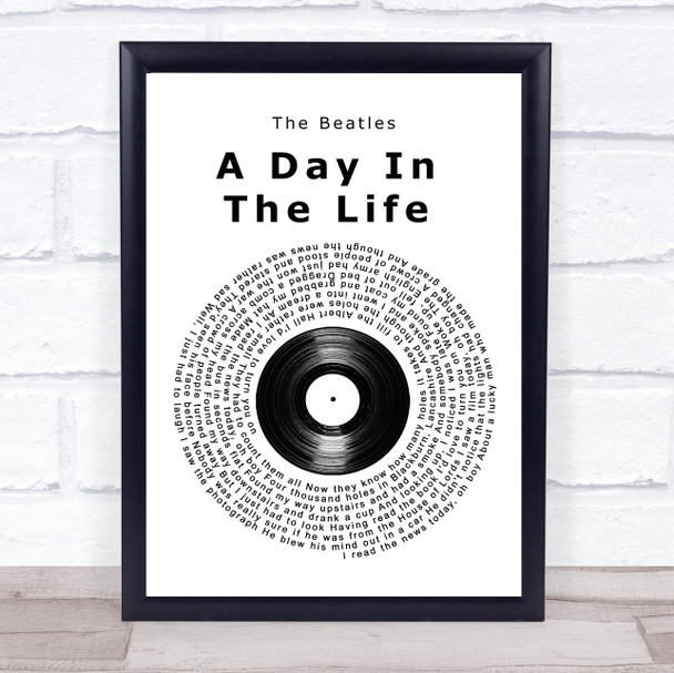 The Beatles A Day In The Life Vinyl Record Song Lyric Wall Art Print