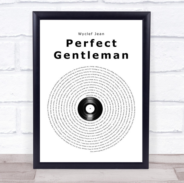 Wyclef Jean Perfect Gentleman Vinyl Record Song Lyric Wall Art Print