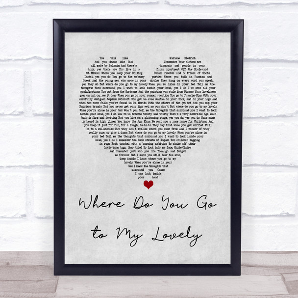 Peter Sarstedt Where Do You Go to My Lovely Grey Heart Song Lyric Music Wall Art Print