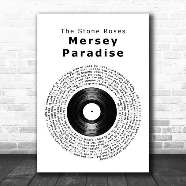 The Stone Roses Mersey Paradise Vinyl Record Song Lyric Wall Art Print