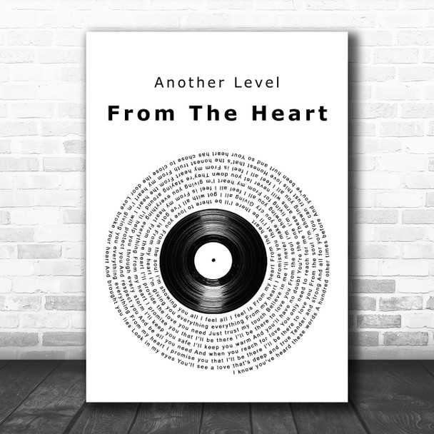 Another Level From The Heart Vinyl Record Song Lyric Wall Art Print