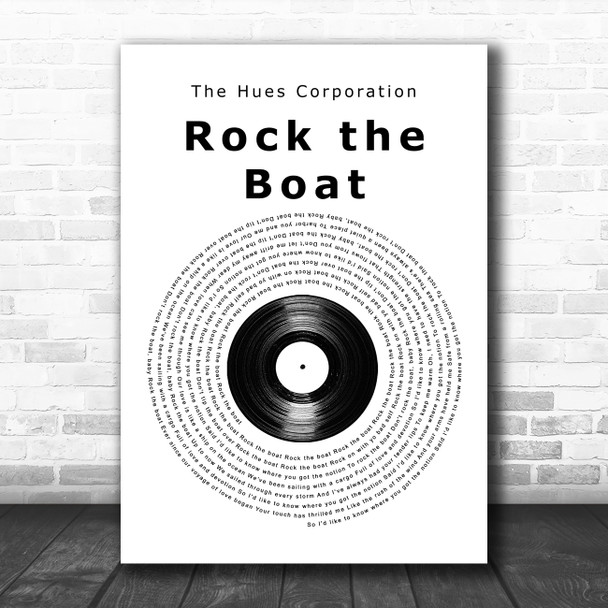 The Hues Corporation Rock the Boat Vinyl Record Song Lyric Wall Art Print