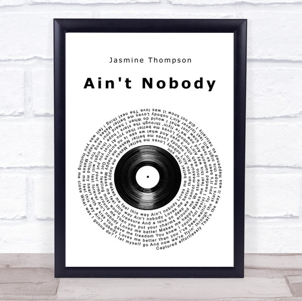 Jasmine Thompson Ain't Nobody Vinyl Record Song Lyric Wall Art Print