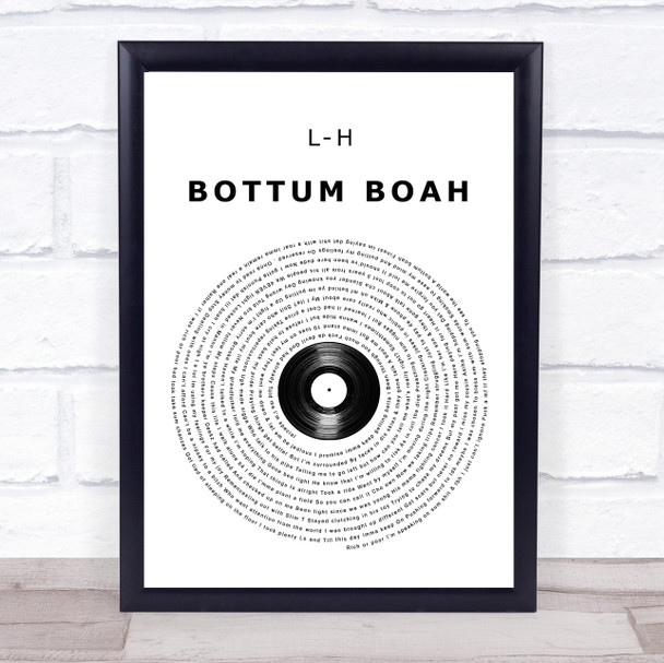 L-H BOTTUM BOAH Vinyl Record Song Lyric Wall Art Print