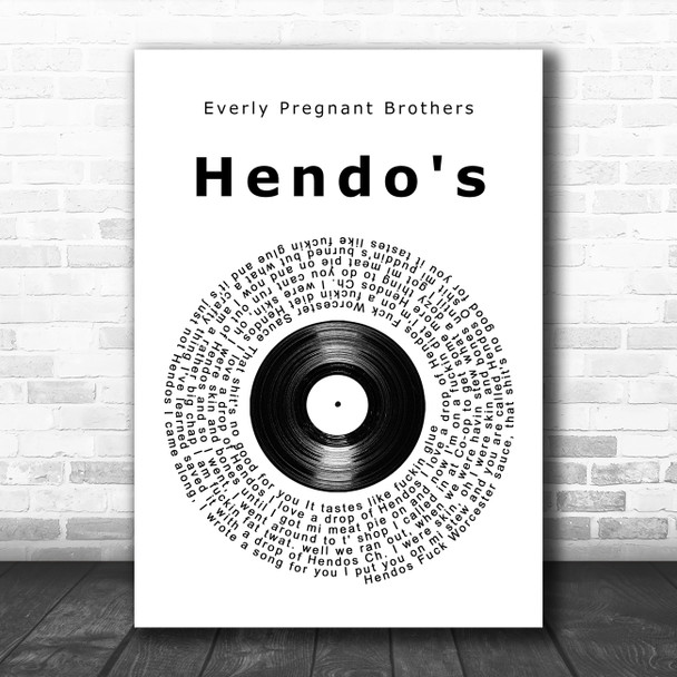 Everly Pregnant Brothers Hendo's Vinyl Record Song Lyric Wall Art Print