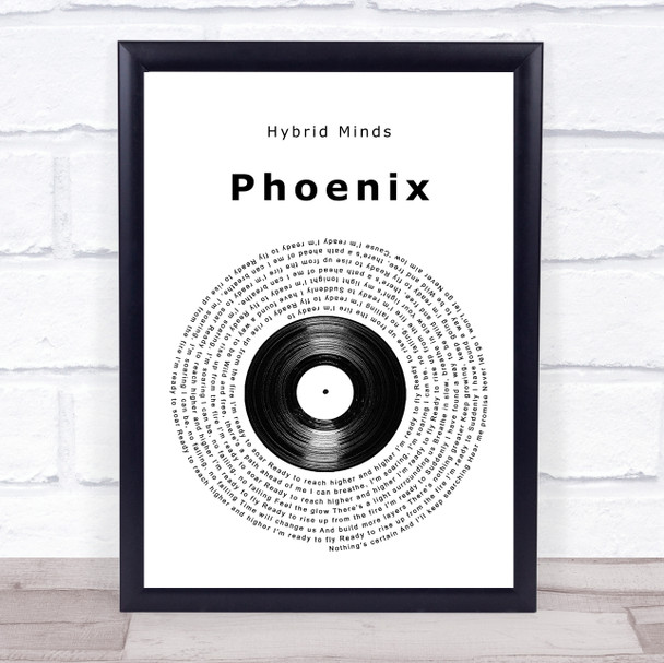 Hybrid Minds Phoenix Vinyl Record Song Lyric Wall Art Print