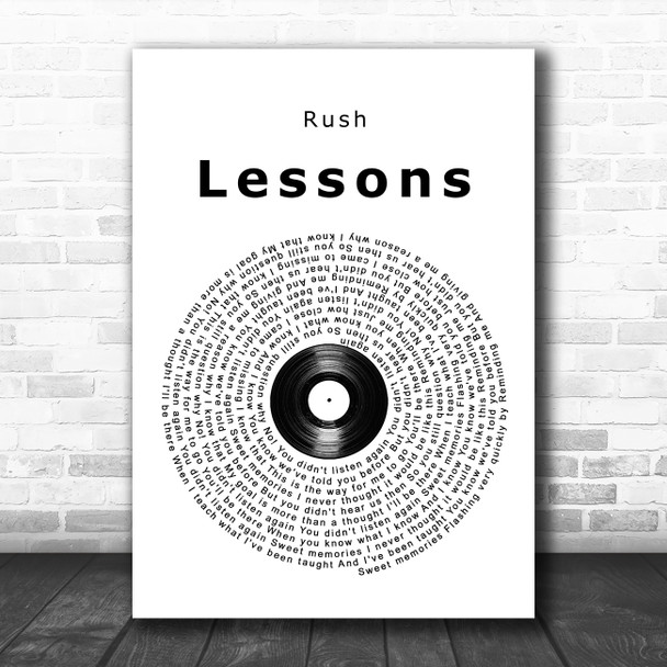 Rush Lessons Vinyl Record Song Lyric Wall Art Print