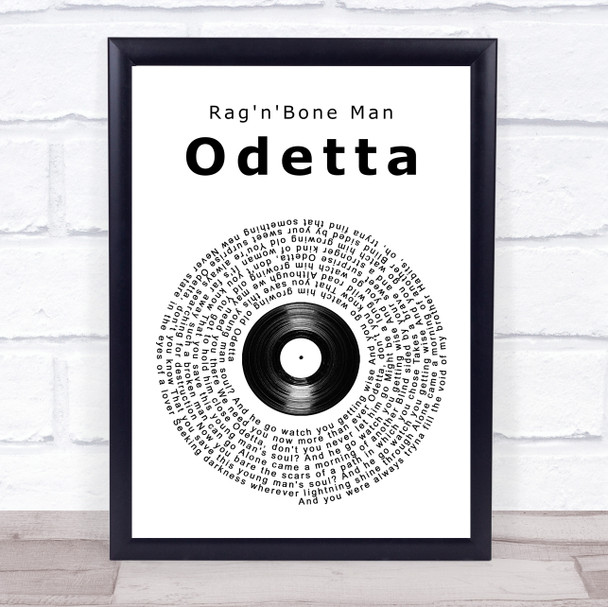 Rag'n'Bone Man Odetta Vinyl Record Song Lyric Wall Art Print