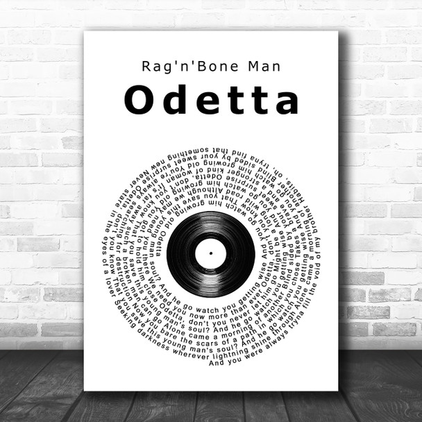 Rag'n'Bone Man Odetta Vinyl Record Song Lyric Wall Art Print