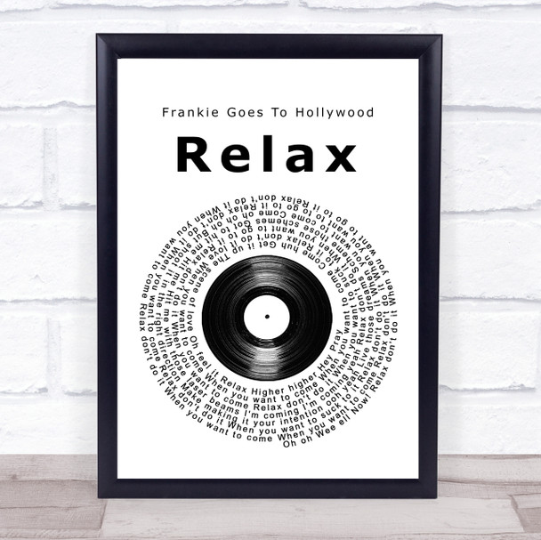 Frankie Goes To Hollywood Relax Vinyl Record Song Lyric Wall Art Print