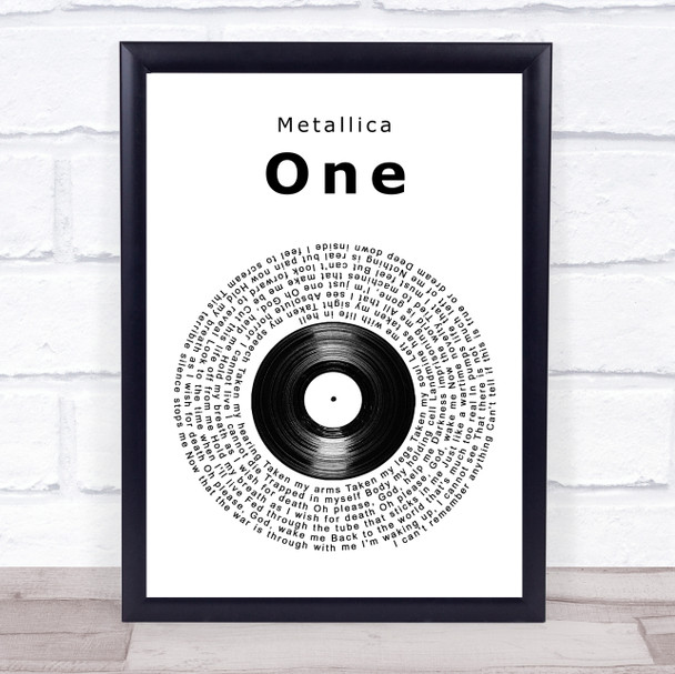 Metallica One Vinyl Record Song Lyric Wall Art Print