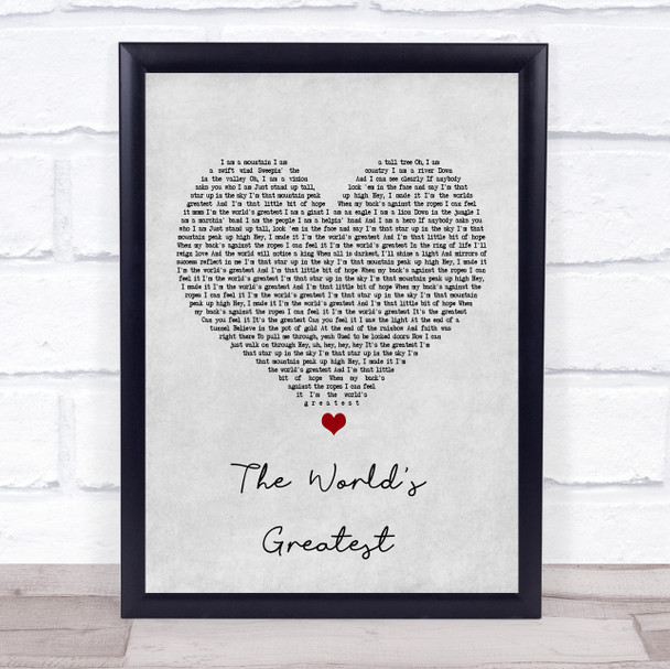 R Kelly The World's Greatest Grey Heart Song Lyric Music Wall Art Print
