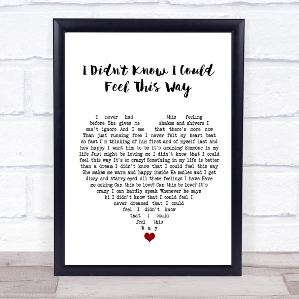 Lady & The Tramp 2 I Didn't Know I Could Feel This Way White Heart Song Lyric Wall Art Print