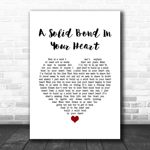 The Style Council A Solid Bond In Your Heart White Heart Song Lyric Wall Art Print