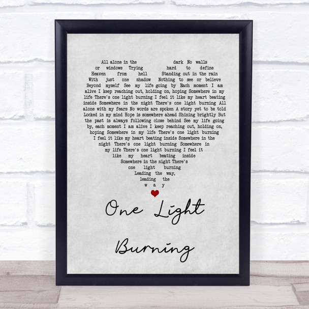 Richie Sambora One Light Burning Grey Heart Song Lyric Music Wall Art Print