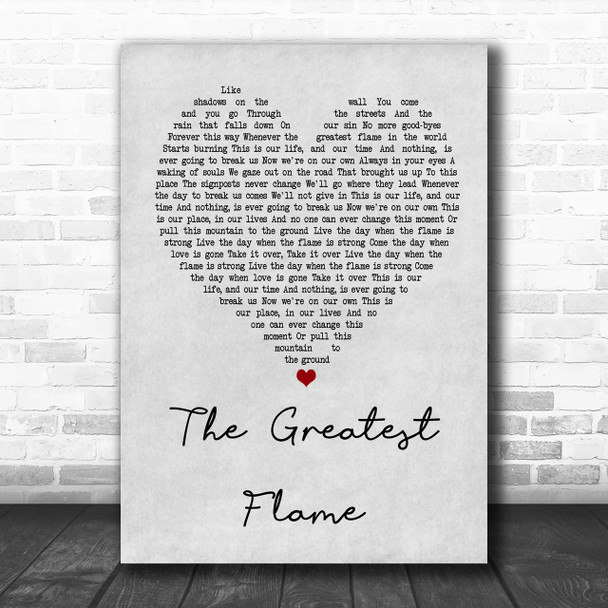 Runrig The Greatest Flame Grey Heart Song Lyric Music Wall Art Print