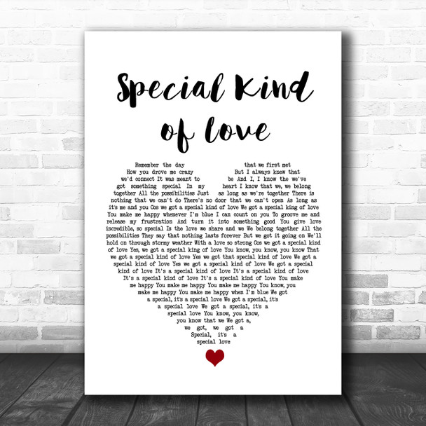 Dina Carroll Special Kind of Love White Heart Song Lyric Wall Art Print