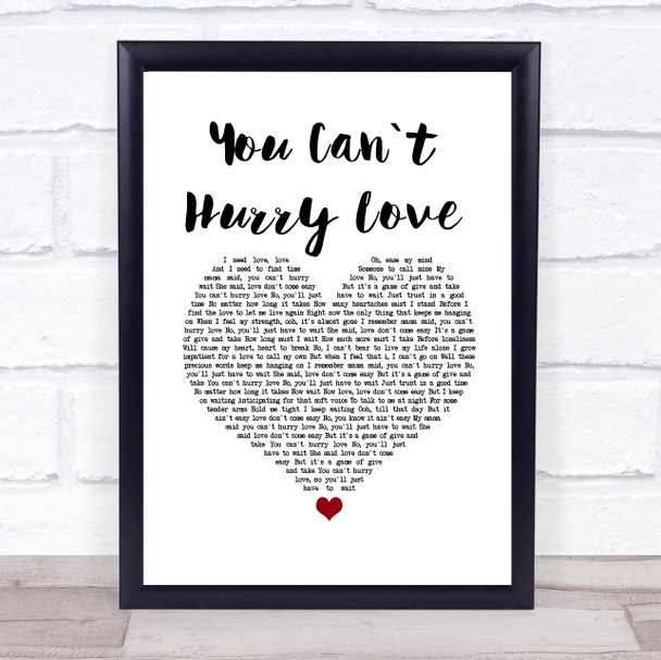 Phil Collins You Can`t Hurry Love White Heart Song Lyric Wall Art Print
