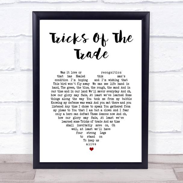 Paolo Nutini Tricks Of The Trade White Heart Song Lyric Wall Art Print