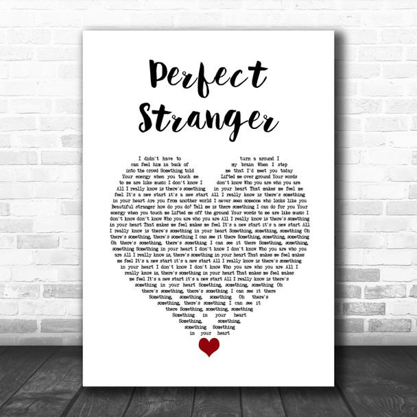 Katy B Perfect Stranger White Heart Song Lyric Wall Art Print