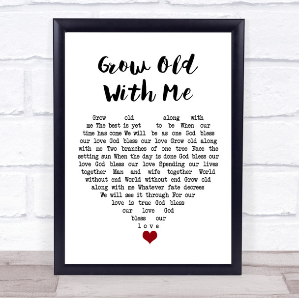Mary Chapin Carpenter Grow Old With Me White Heart Song Lyric Wall Art Print