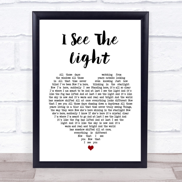 Jackie Evancho I See The Light White Heart Song Lyric Wall Art Print