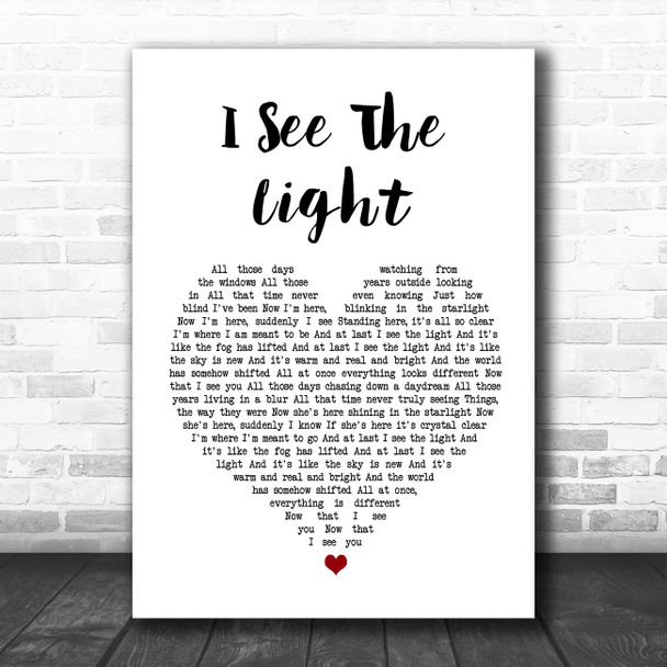 Jackie Evancho I See The Light White Heart Song Lyric Wall Art Print