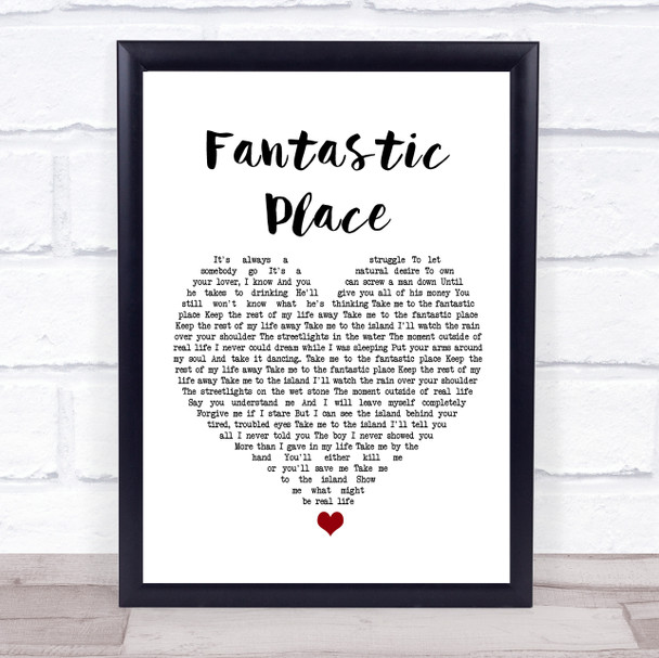 Marillion Fantastic Place White Heart Song Lyric Wall Art Print