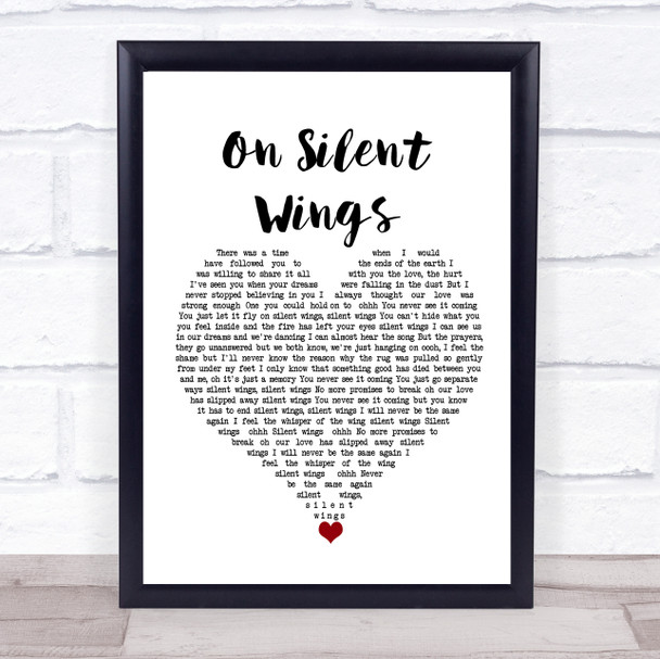 Tina Turner On Silent Wings White Heart Song Lyric Wall Art Print