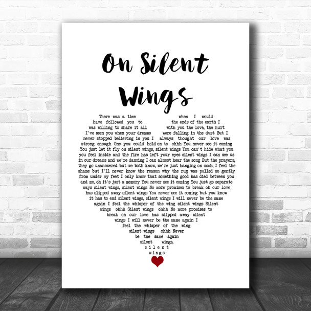 Tina Turner On Silent Wings White Heart Song Lyric Wall Art Print