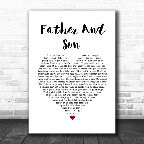 Boyzone Father And Son White Heart Song Lyric Wall Art Print